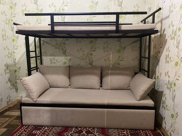 мебель тумбочка: Диван-кровать, цвет - Бежевый, Б/у