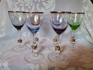 Čaše: Case za vino kristal,rucni rad Bohemija 1950godina +. Case komada 6 — 15