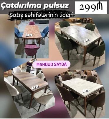 Masa və oturacaq dəstləri: *Masa dəsti* 💥 _🇹🇷 *TÜRK FABRİKA🇹🇷*_ _*ENDİRİMLƏ*_ : *299₼* 💃🏻 Yeni