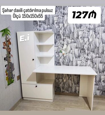 tort sifaris: Oğlan və qız üçün, Yeni, Siyirməsiz, Yazı masası, Stulsuz