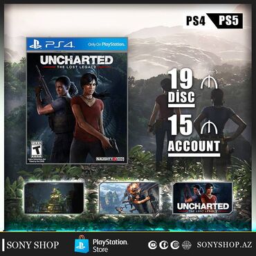 ps4 oyunların yazılması: Uncharted The Last Legacy . Macera Oyunu Teze qabinda PlayStation