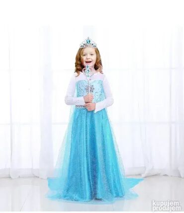 Kostimi za maskenbal: **model A3** Kostim Elza sa dugim plastom, Elzin kostim, _bez cirkona — 1