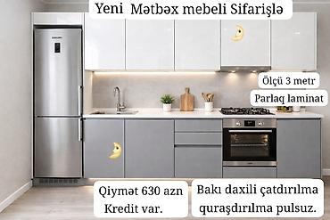 rezapal: Sifarişlə mətbəx dəsti, Sadə petlələr, Parlaq laminat, Kredit var, Ödənişli çatdırılma — 1
