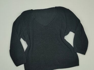 czarne t shirty w serek: Sweter, M, stan - Bardzo dobry