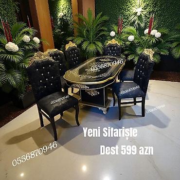 divan temizlenmesi: Qonaq otağı üçün, Yeni, Açılmayan, Oval masa, 6 stul — 1