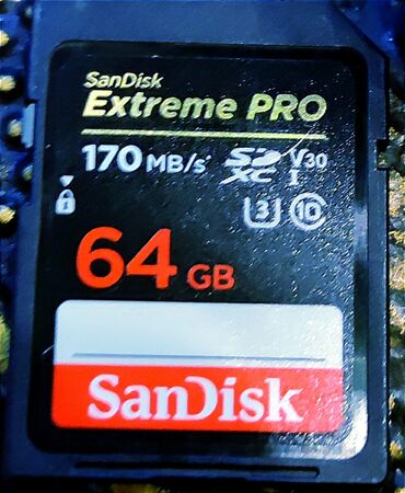 Foto və videokameralar: Sandisk EXTREME PRO 64 GB
 170 MB/S