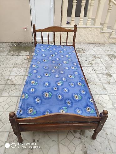 tek kravat: Taxta tək nəfərlik çarpayı - Material: möhkəm ağac karkas - Ölçü: tək — 3