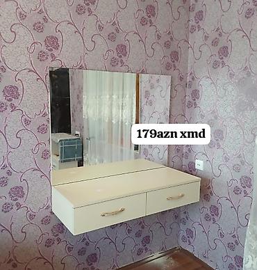 ofis mebel: Divar tipli makiyaj/komod masa və böyük güzgü dəsti - Model: Asma — 1
