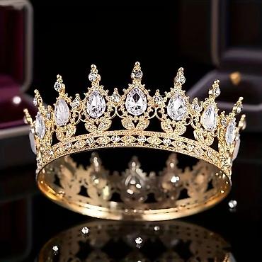 Aksesoari za kosu: Luksuzna kruna/tiara sa bogatim baroknim dizajnom - Materijal: legura — 11
