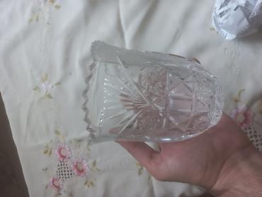 xonca konfeti: Kəsilmiş naxışlı kristal şüşə qab - Material: şəffaf, qalın kristal — 1