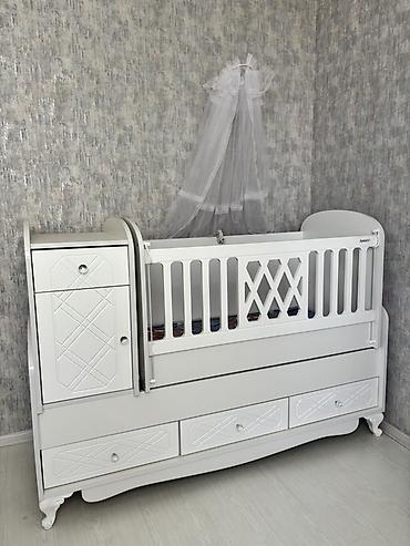 dosek matras: Aymimi brendinin çoxfunksiyalı beşik-dolab dəsti - Rəng: ağ - Korpus — 1