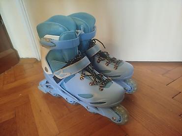 Roleri i rolšue: Podesivi roleri 36-39 plavi,tockici za rolere - ko novi Deciji — 16