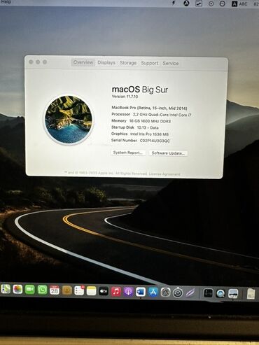 Apple MacBook: 🍎 MacBook Pro Retina 15” (Mid 2014) – i7 | 16GB | macOS Big Sur Çox — 22