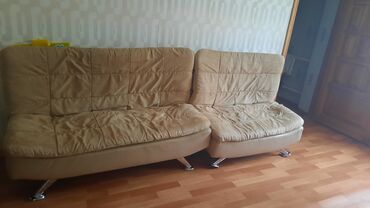 мебель диван раскладной: Цвет - Бежевый, Б/у