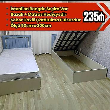 Çarpayılar: Yeni, Təknəfərlik çarpayı, Bazalı, Matras ilə, Siyirməsiz, Azərbaycan — 3