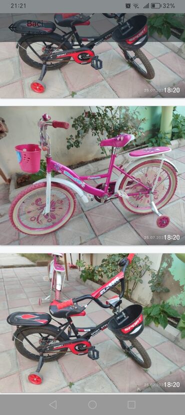 velosipedlər qiz ucun velosipedler: Dörd təkərli Uşaq velosipedi 12"