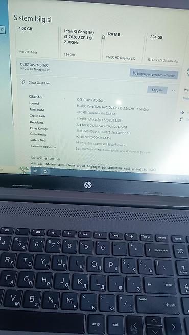 HP 250 G7 noutbuk Texniki göstəricilər: - Prosessor: Intel Core