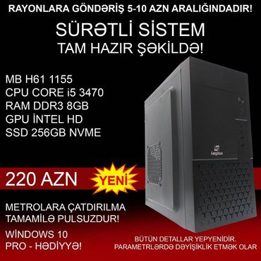 Masaüstü kompüterlər və iş stansiyaları: Masaüstü Kompüter "Legion H61 1155 Core i5 3470” ⭐Tək Sistem Bloku – -da lalafo.az — 3 Masaüstü kompüterlər və iş stansiyaları: Masaüstü Kompüter "Legion H61 1155 Core i5 3470” ⭐Tək Sistem Bloku – — 3