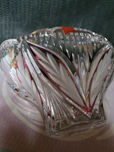 Činije: Bombinijera iz 70ih kristal,led kristal,matirani delovi,rucni rad Anna — 12