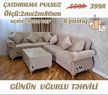 Ev üçün mebel: Yeni, Künc divan, Qonaq otağı üçün, Açılmayan — 1