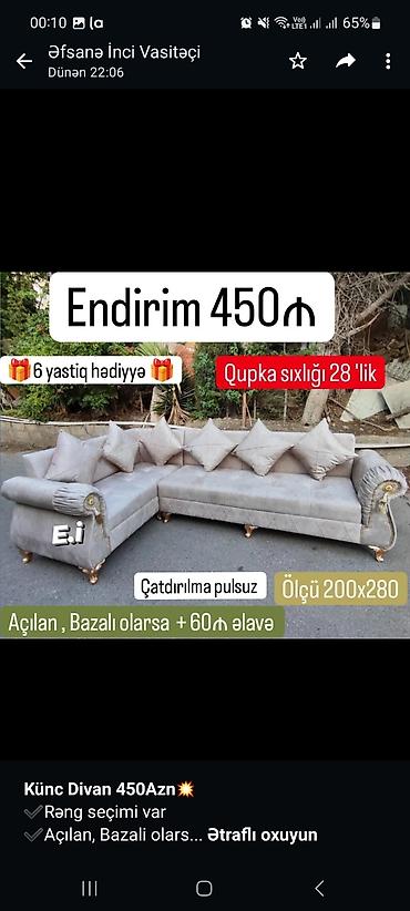 divan sifariş: Künc divan — 2