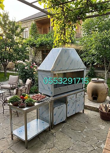 Оборудование для ресторанов, кафе: Peşəkar paslanmaz poladdan istehsal edilən tüstüqablı manqal-kabab — 1