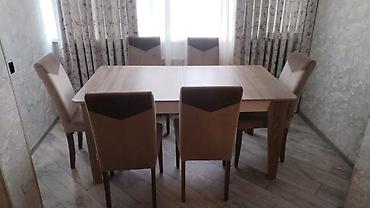 Qonaq otağı üçün, İşlənmiş, Kvadrat masa, 6 stul