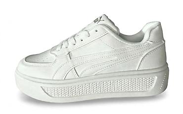 adidas campus 44: Puma bele patike – platforma model - Boja: čista bela, jednobojni — 1