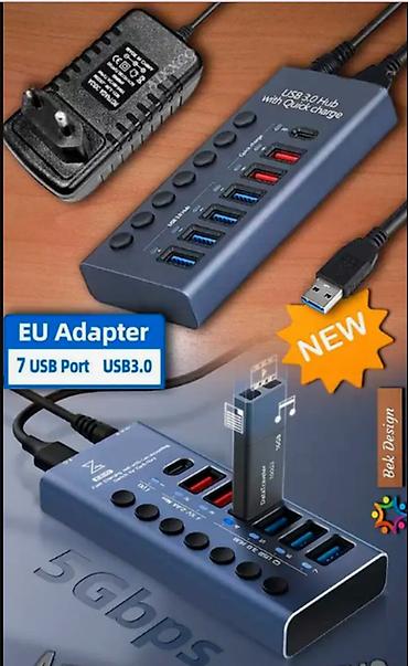 усб: USB 3.0 HUB док-станция расширения 7 портов с переключателем зарядка — 2
