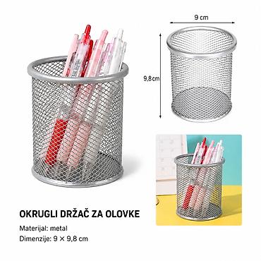 KMT Srebrni okrugli držač olovke 3283313 - Praktičan metalni držač za