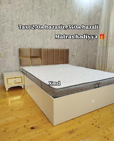 гладильная тумба: Mebel dəsti – yumşaq başlıqlı, zərif qızılı dekorlu taxt. Aşağı hissə — 1