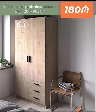koridor dolabı: İki qapılı paltar dolabı - Ölçü: 200 x 90 x 47 sm (şəkildə — 1