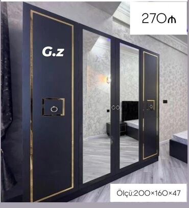 Çarpayılar: Yeni, 4 qapılı Düz dolab, Şifonyer
