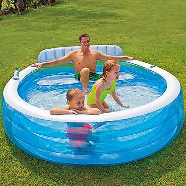 pa 1000: №: 8011 Məhsulun adı: Şişmə hovuz Intex H57190, göy, 224x216x76 sm — 2