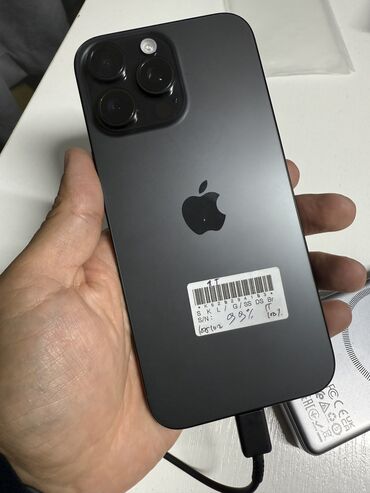 телефоны apple: IPhone 16 Pro Max, Б/у, 1 ТБ, Черный, Защитное стекло, 99 %