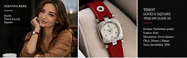 capa: Tissot Lovely Square – Qırmızı kəmərli zərif qadın saatı - Model — 3