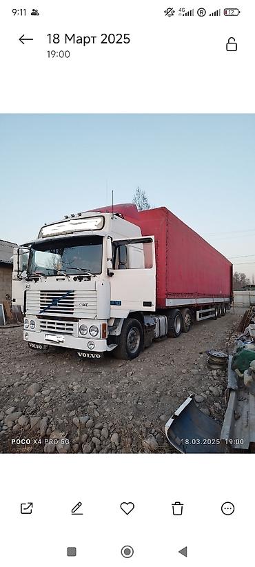 тент крыша: Тягач, Volvo, Тентованный — 1