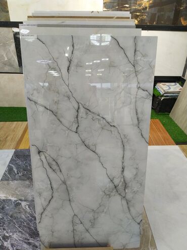 Dekorativ daşlar: Mərmər effektli keramika plitə – MG Oasis Grey (glossy) - Rəng və