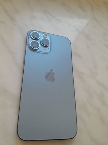 Apple iPhone: IPhone 13 Pro Max, 128 GB, Sierra Blue, Face ID, Sənədlərlə