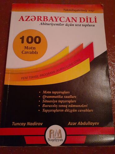 azerbaycan dili test toplusu pdf: Azərbaycan dili A ituriyentlər ucun test bankı 8 manat