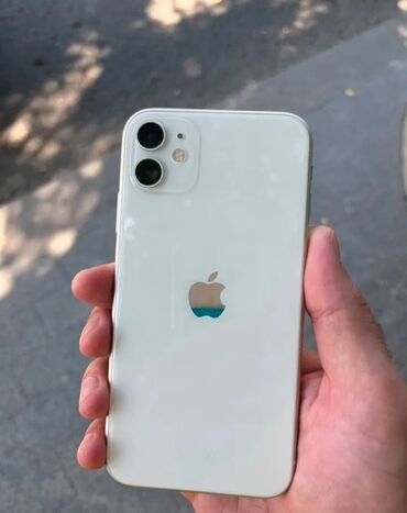 Apple iPhone: IPhone 11, Б/у, 64 ГБ, White Titanium, Зарядное устройство, Чехол, Коробка, 72 %