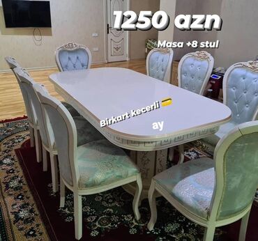 yazı masası işlənmiş: *masa desti* *stol stul* *MDF masa +8 oturacaq* *Reng secimi var*