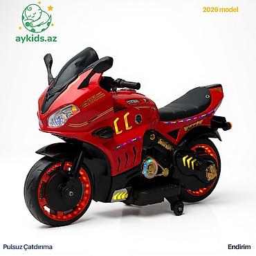 Uşaq dünyası: 🏍 Off-Road Uşaq Elektromotosikleti 12V (2 Motorlu) 🖤 Rəng: Qara Ağ və — 2