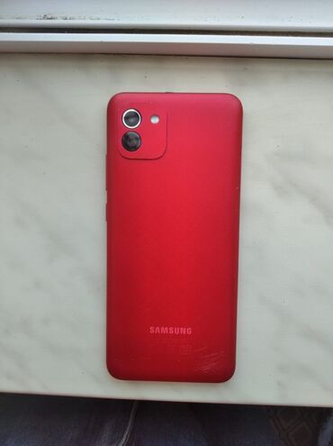 a74 qiymeti: Samsung Galaxy A03, 2 GB, rəng - Qırmızı, Sensor, İki sim kartlı