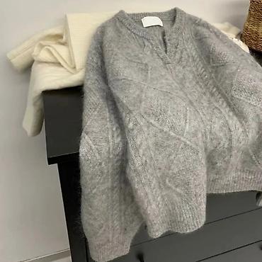 Кофты, свитеры: Стильная женская осенне-зимняя кофточка в сером на 48 разм. 800с — 6