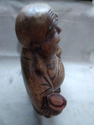 stvari od drveta: Starinska drvena figura Bude,dimenzije 29x26x13 cm. malo ostecenje na — 4