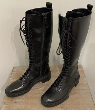 керзовые сопоги: Өтүктөр, 37, Zara, Жаңы, түсү - Кара, Өзү алып кетүү