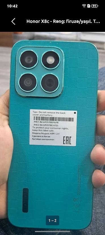 sim kredit: Honor X8c, rəng - Yaşıl, İki sim kartlı — 2
