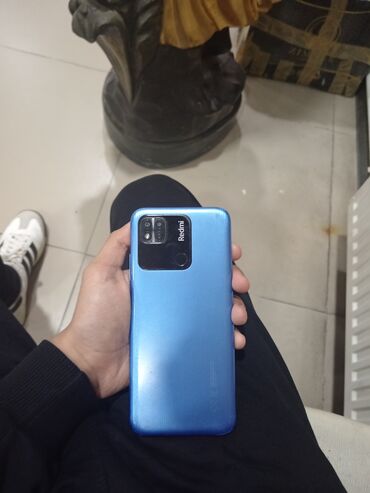 sade telefonlar satisi: Xiaomi Redmi 10A, 128 ГБ, цвет - Синий, 
 Кнопочный, Отпечаток пальца, Две SIM карты
