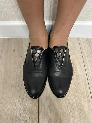 обувь балетки: Мужские туфли, 40, Б/у, цвет - Черный — 2